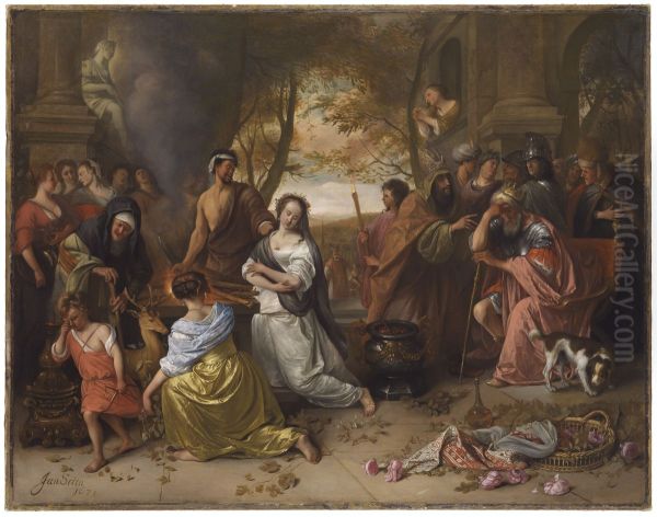The Sacrifice of Iphigenia Oil Painting by Jan Steen
