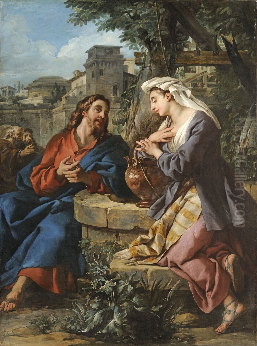Christ and the Samaritan Woman Oil Painting by Jean-Francois de Troy Christ and the Samaritan Woman Oil Painting by Jean-Francois de Troy