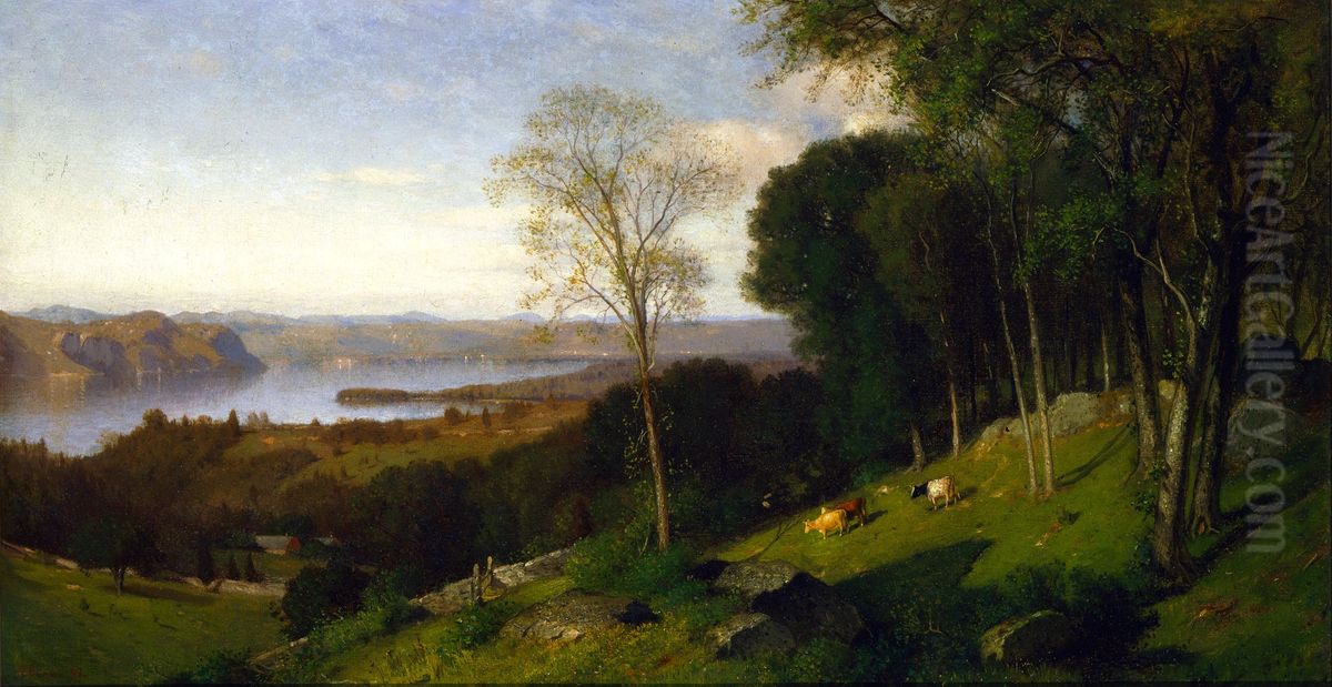 Looking North from Ossining, New York Oil Painting by Samuel Colman