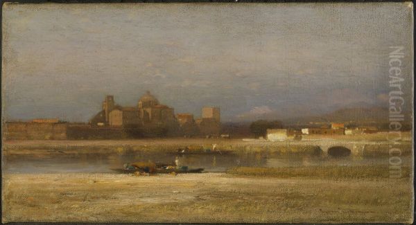 On the Viga, Outskirts of the City of Mexico Oil Painting by Samuel Colman