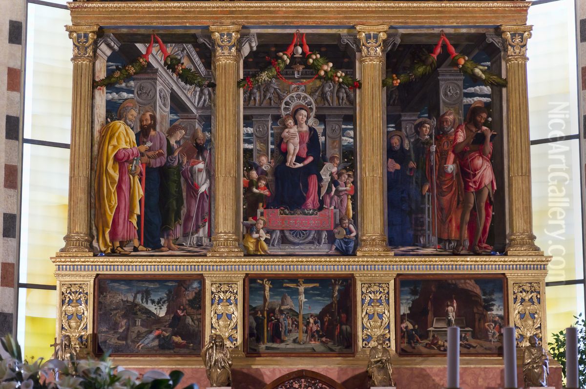 The San Zeno Polyptych Oil Painting by Andrea Mantegna
