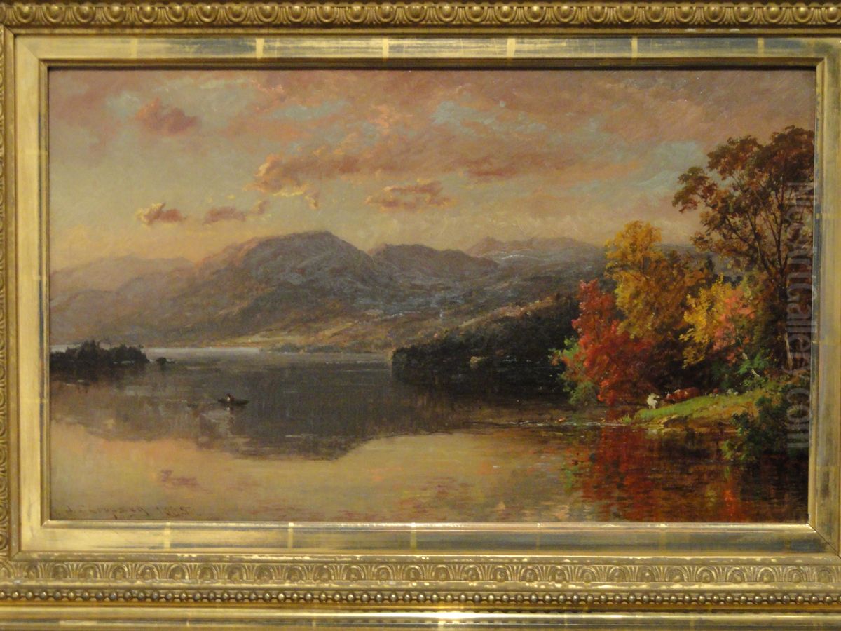 Lake George Oil Painting by Jasper Francis Cropsey