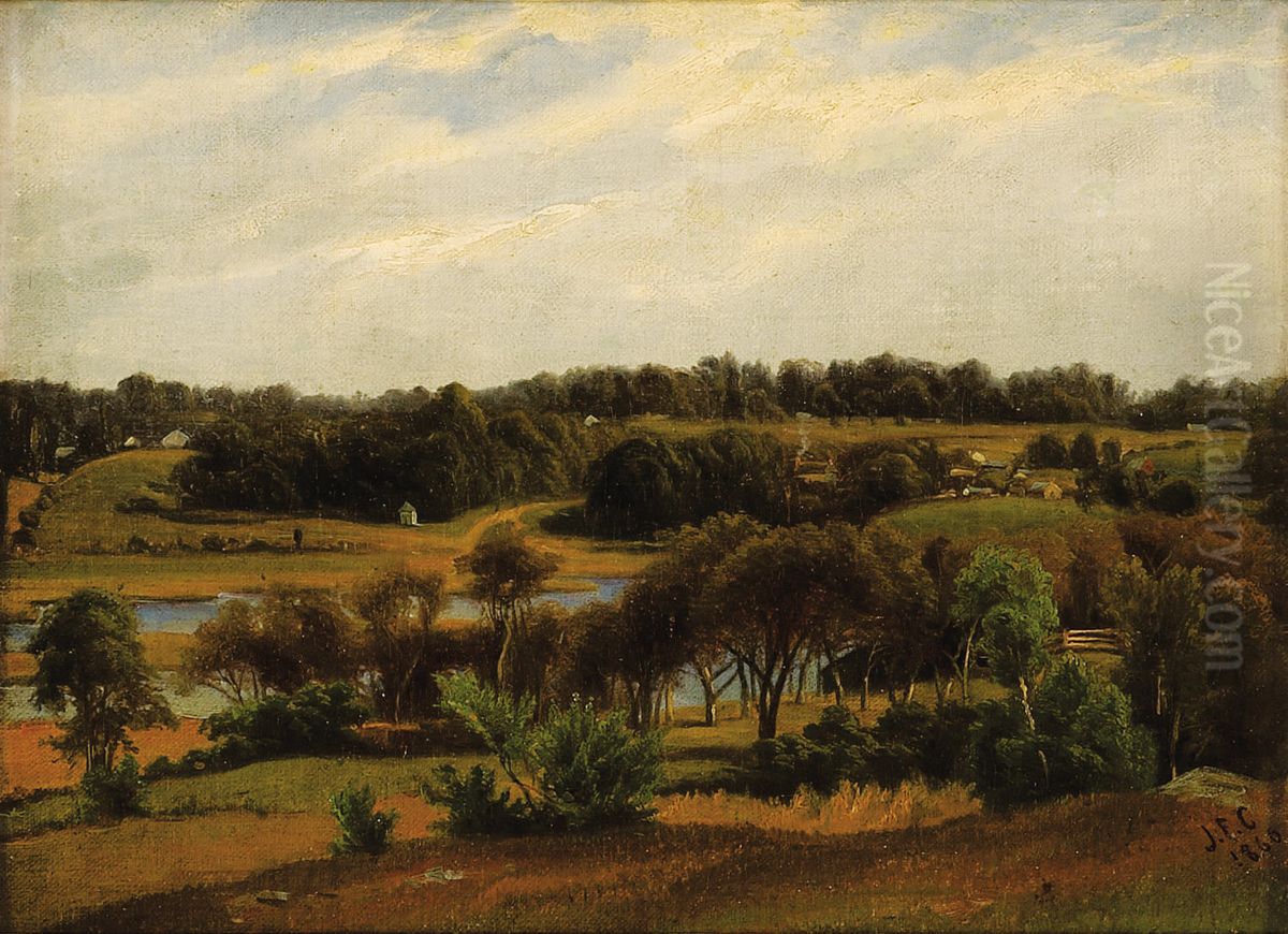 Rural Landscape Oil Painting by Jasper Francis Cropsey