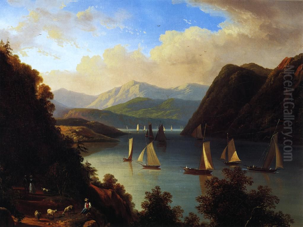 Anthony's Nose on The Hudson Oil Painting by Victor de Grailly