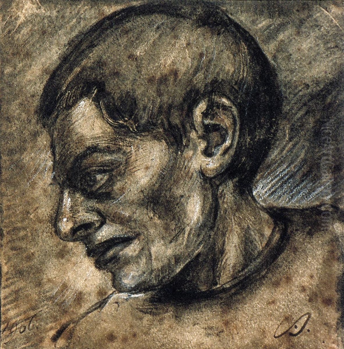 Head of a Worker Oil Painting by Theo van Doesburg Head of a Worker Oil Painting by Theo van Doesburg