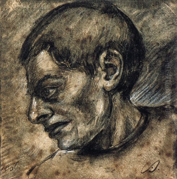 Head of a Worker Oil Painting by Theo van Doesburg
