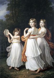 Portrait of the youngest daughters of Maximilian I of Bavaria (Sophie, Marie, and Ludovika)