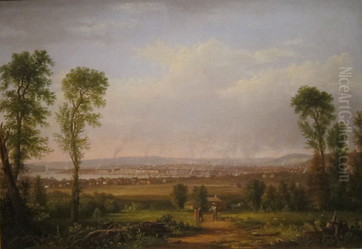 Cincinnati from Covington, Kentucky Oil Painting by Robert Seldon Duncanson