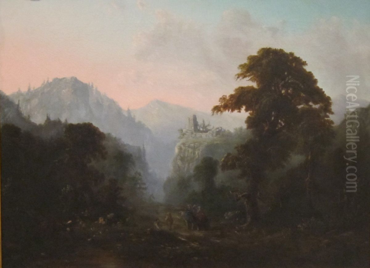 Landscape with Ruin Oil Painting by Robert Seldon Duncanson