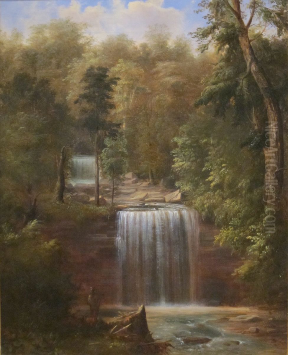 Minneopa Falls, Minnesota Oil Painting by Robert Seldon Duncanson