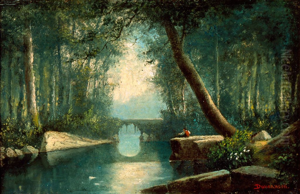 Woodland Stream, an Idyll Oil Painting by Robert Seldon Duncanson