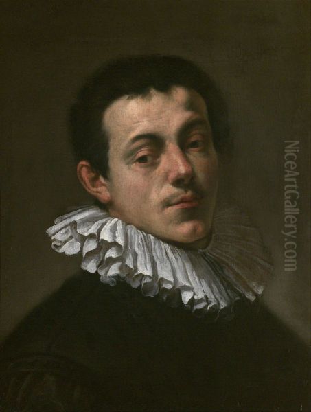 Portrait of Painter Josef Heintz Oil Painting by Hans Von Aachen