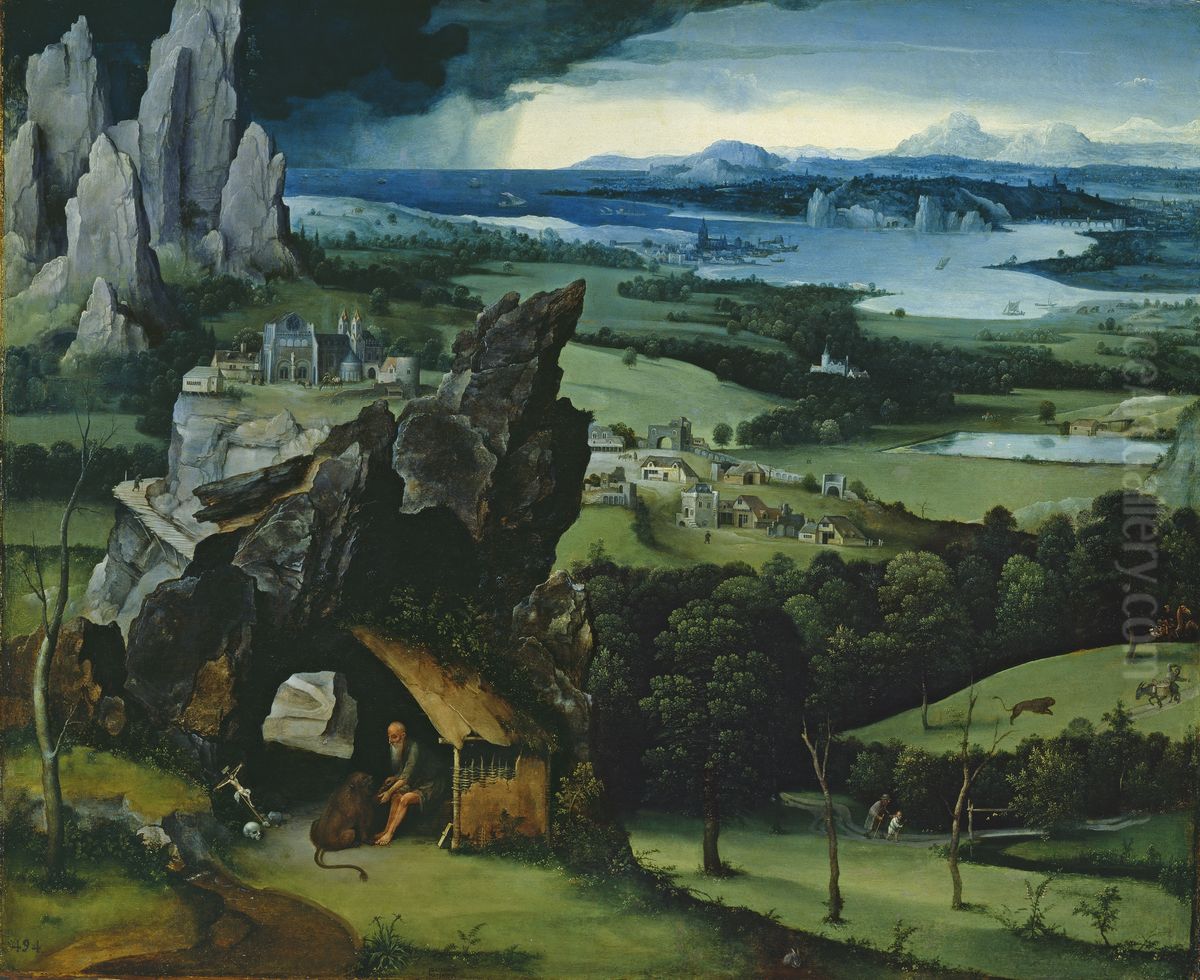 Landscape with Saint Jerome Oil Painting by Joachim Patinir
