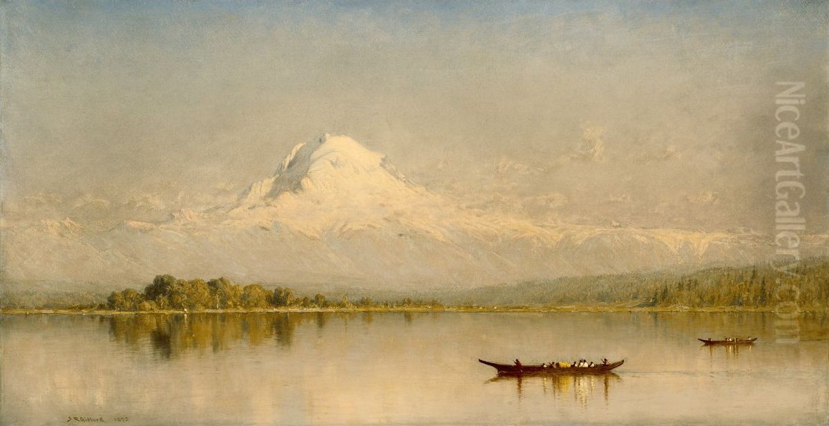 Mount Rainier, Bay of Tacoma Oil Painting by Sanford Robinson Gifford
