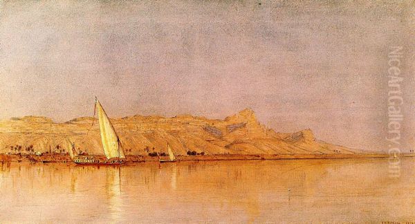 On the Nile Oil Painting by Sanford Robinson Gifford