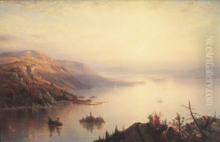 Lake George Oil Painting by Regis Francois Gignoux