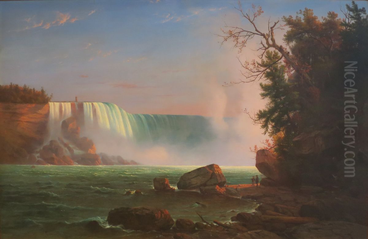 Niagara Falls Oil Painting by Regis Francois Gignoux