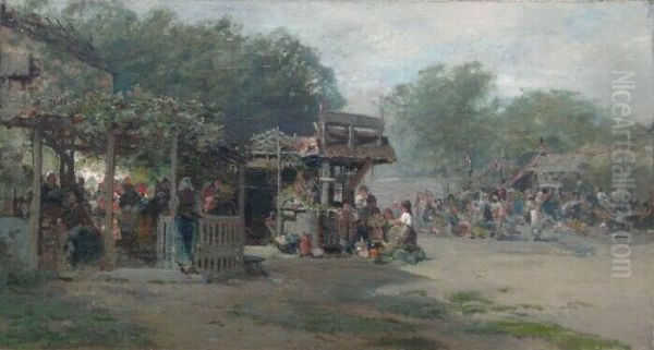 The Wine Festival Oil Painting by Ransome Gillett Holdridge