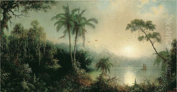 Sunrise in Nicaragua Oil Painting by Martin Johnson Heade