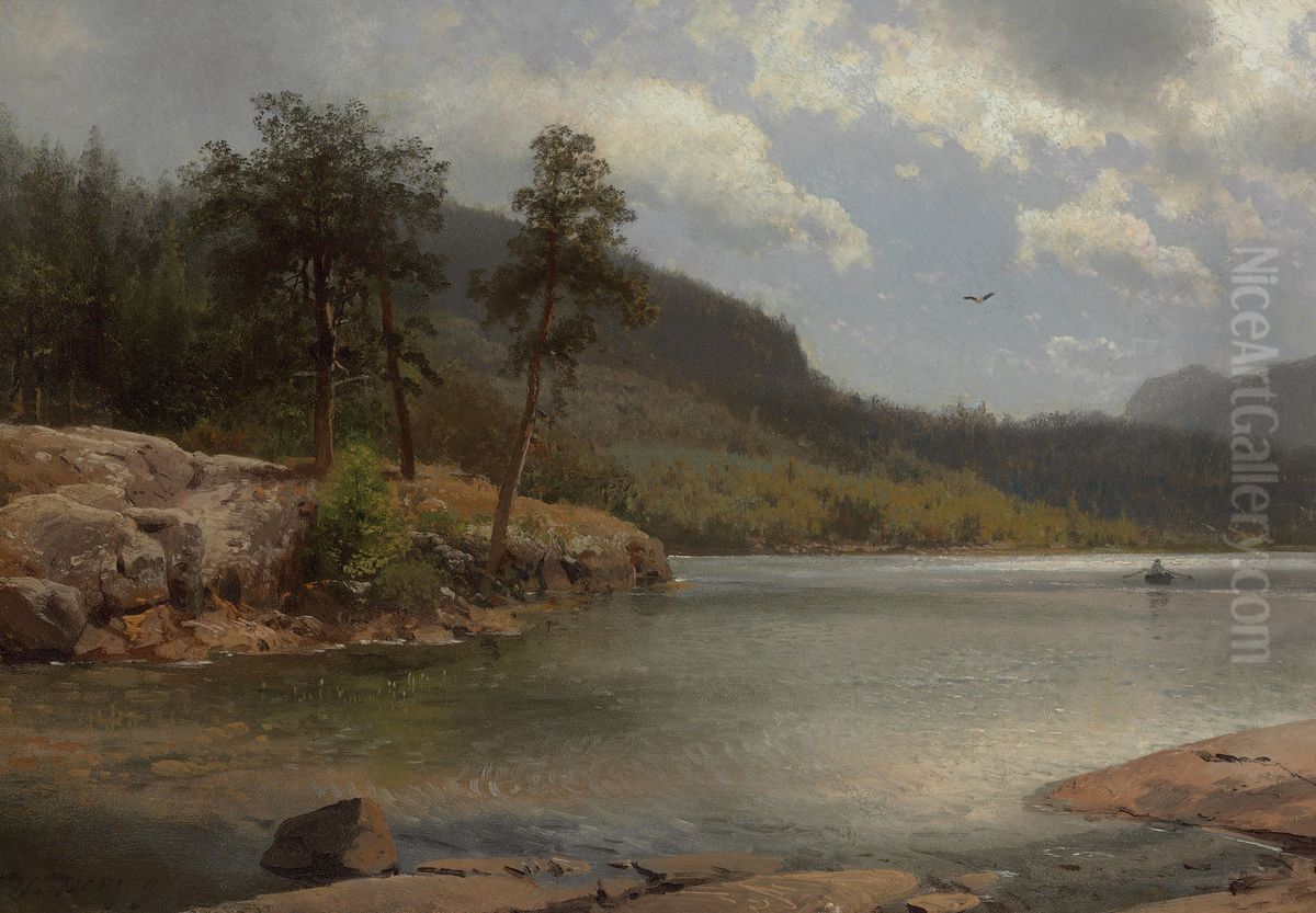 Inlet on Lake George near Fourteen Mile Island Oil Painting by Hermann Ottomar Herzog