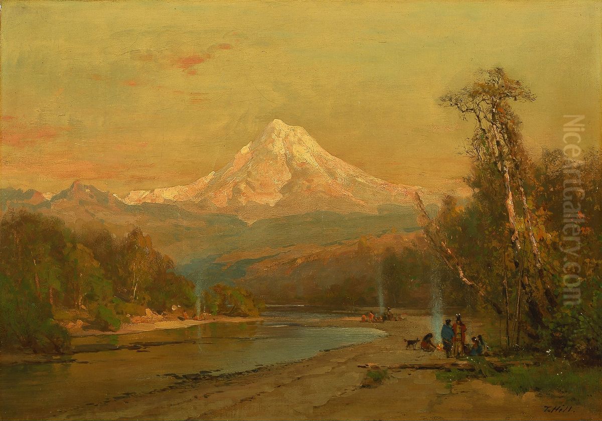 Indians of the Northwest Oil Painting by Thomas Hill