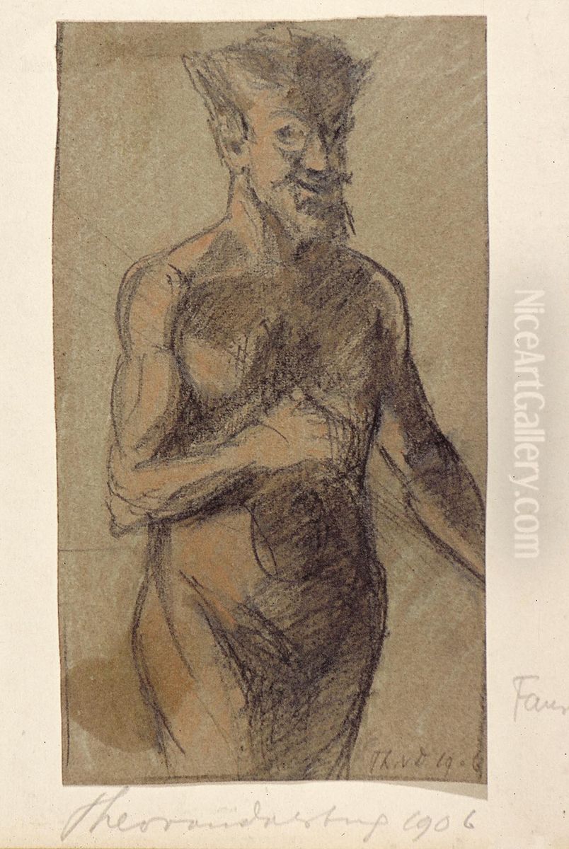 Faun Oil Painting by Theo van Doesburg