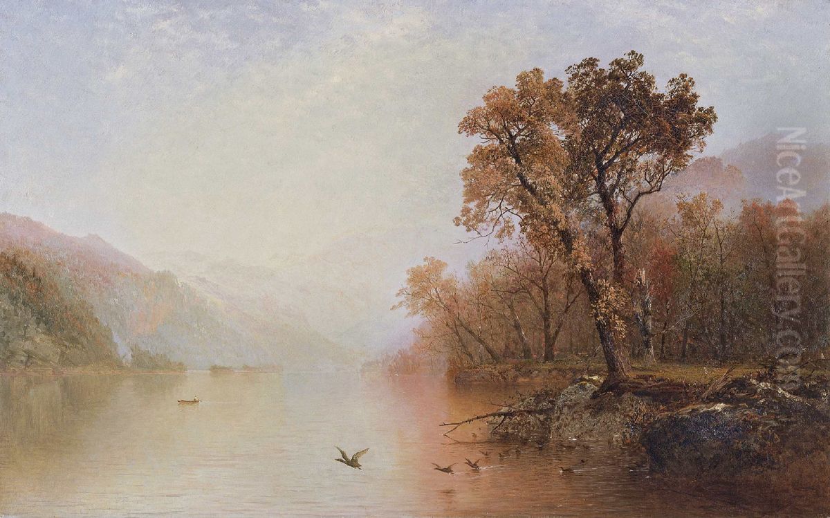 Lake George Oil Painting by John Frederick Kensett