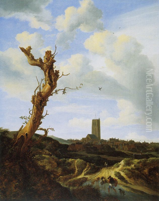 Gezicht op Egmond aan Zee Oil Painting by Jacob Van Ruisdael