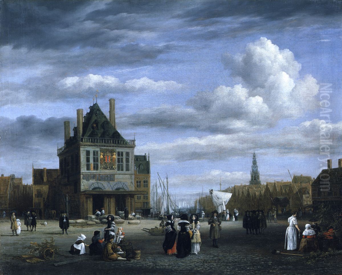 Der Damplatz zu Amsterdam Oil Painting by Jacob Van Ruisdael