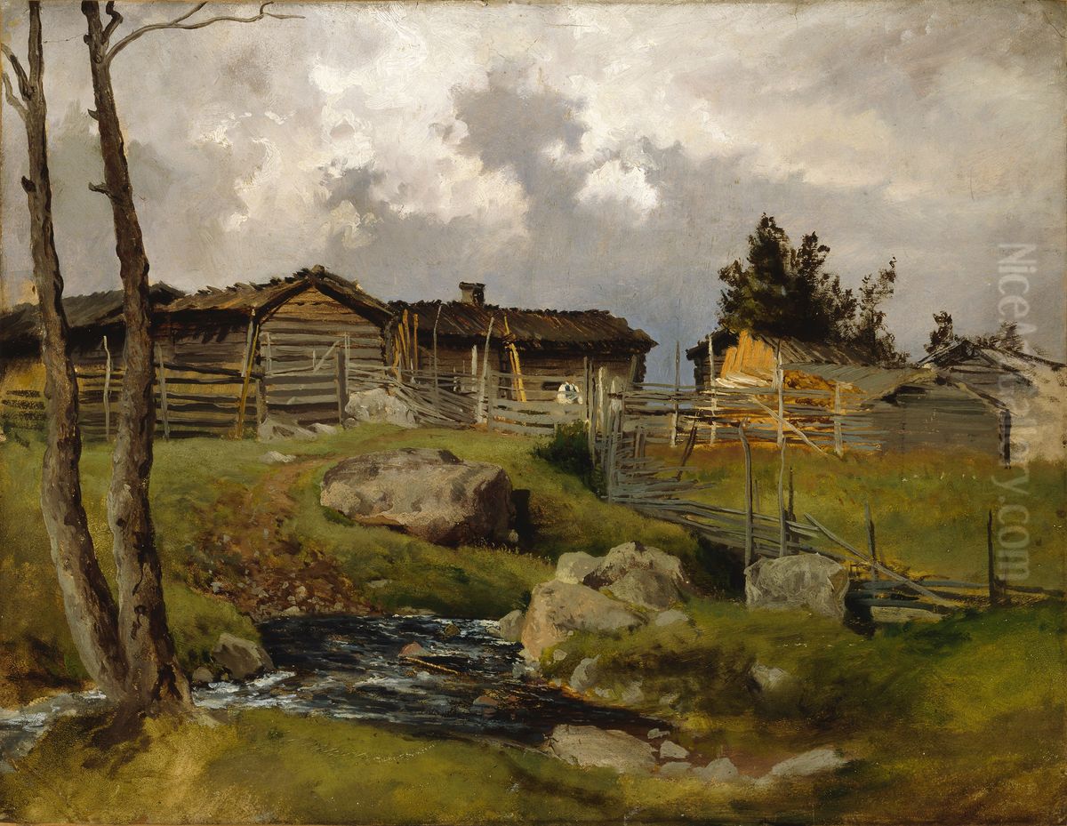 Before the Thunderstorm Oil Painting by Hjalmar Munsterhjelm
