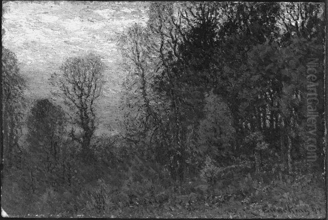 Autumn Sunset Oil Painting by John Joseph Enneking