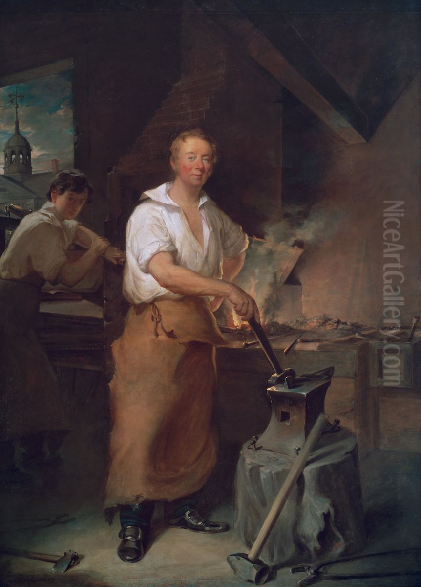 Pat Lyon at the Forge Oil Painting by John Neagle