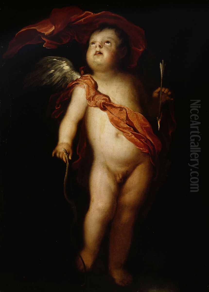 Cupid with his bow Oil Painting by Frans Wouters