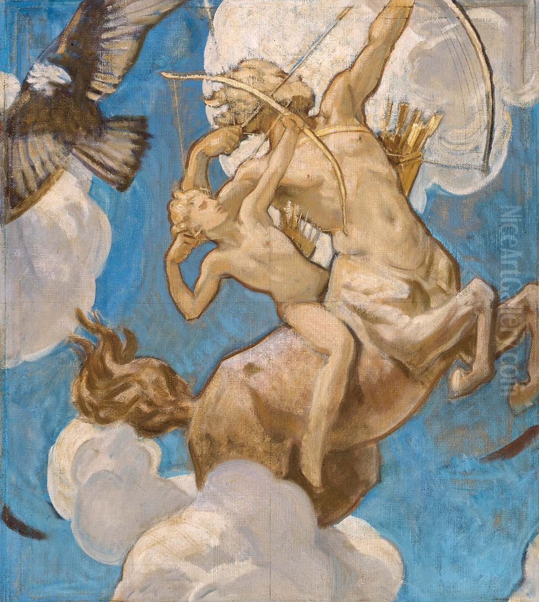 Sketch for Chiron and Achilles Oil Painting by John Singer Sargent