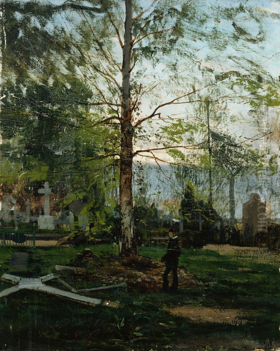 Werner Holmberg's Graveside Oil Painting by Victor Westerholm