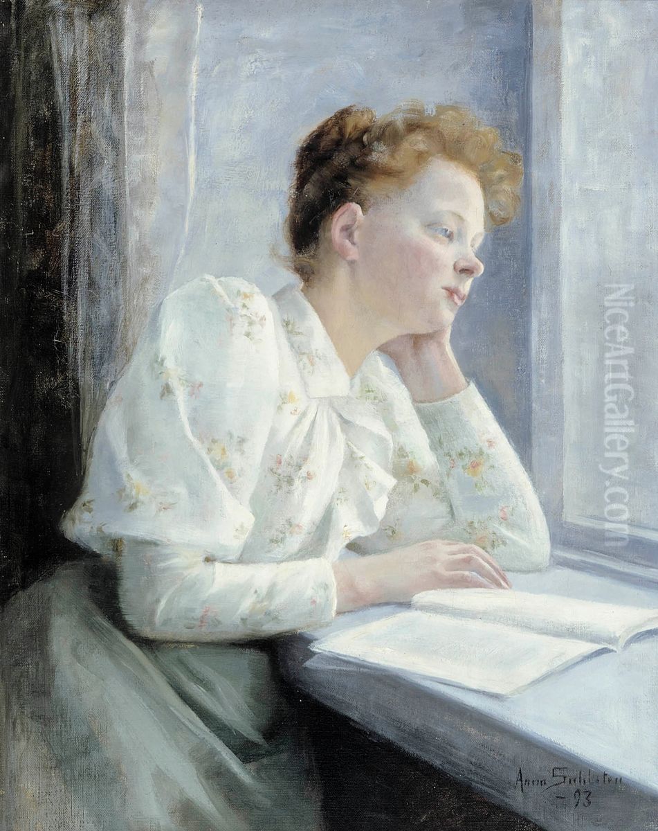 Woman by the Window Oil Painting by Anna Sahlsten