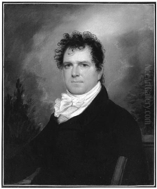 De Witt Clinton Oil Painting by John Wesley Jarvis