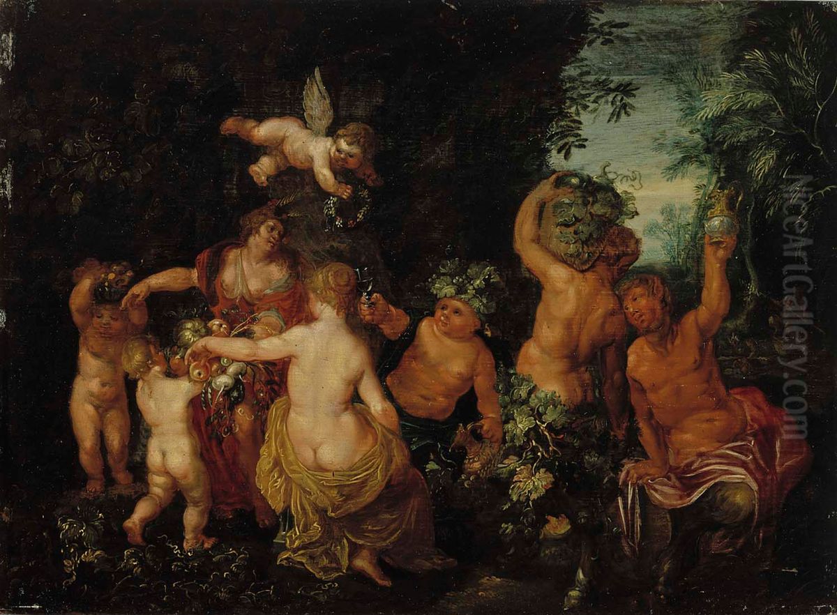The feast of Bacchus Oil Painting by Hendrick van Balen the Elder