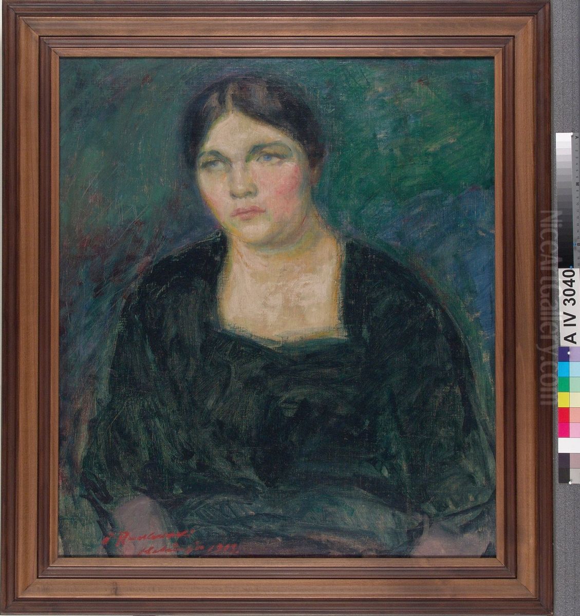 Portratt av fru Rydeng Oil Painting by Jalmari Ruokokoski