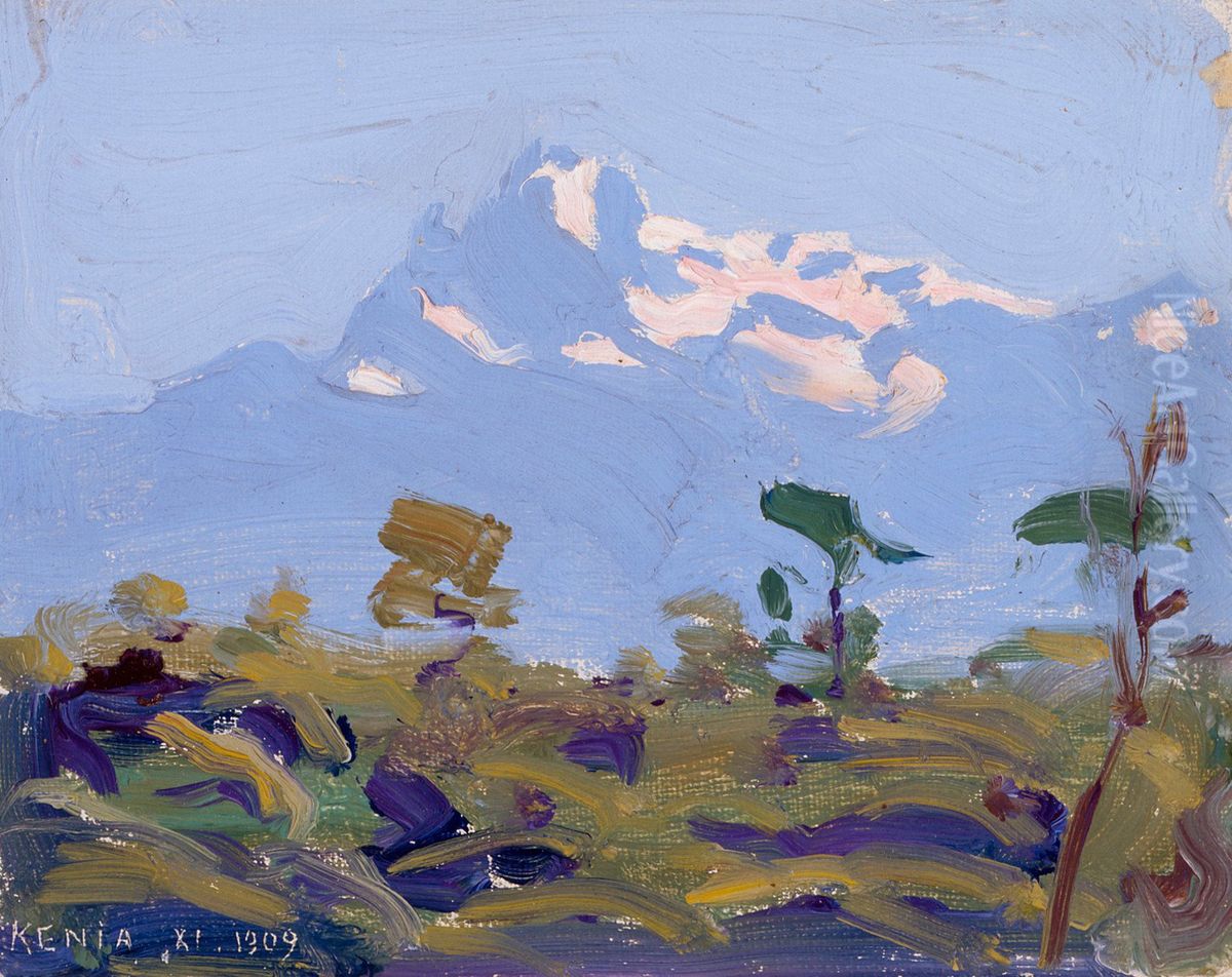Mount Kenya Oil Painting by Akseli Valdemar Gallen-Kallela