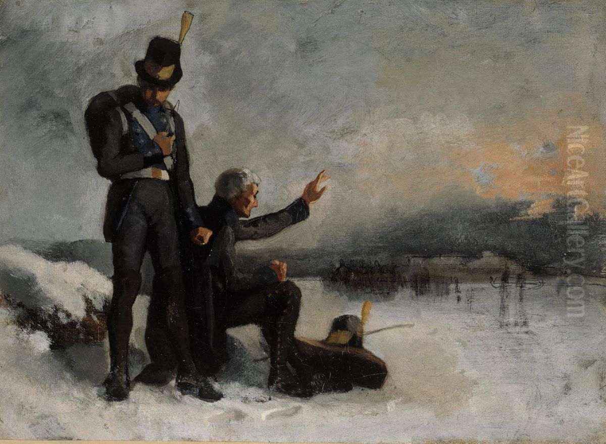 Scene from the Finnish War Oil Painting by Albert Edelfelt