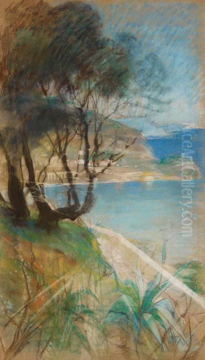 Landscape from the Mediterranean Oil Painting by Albert Edelfelt