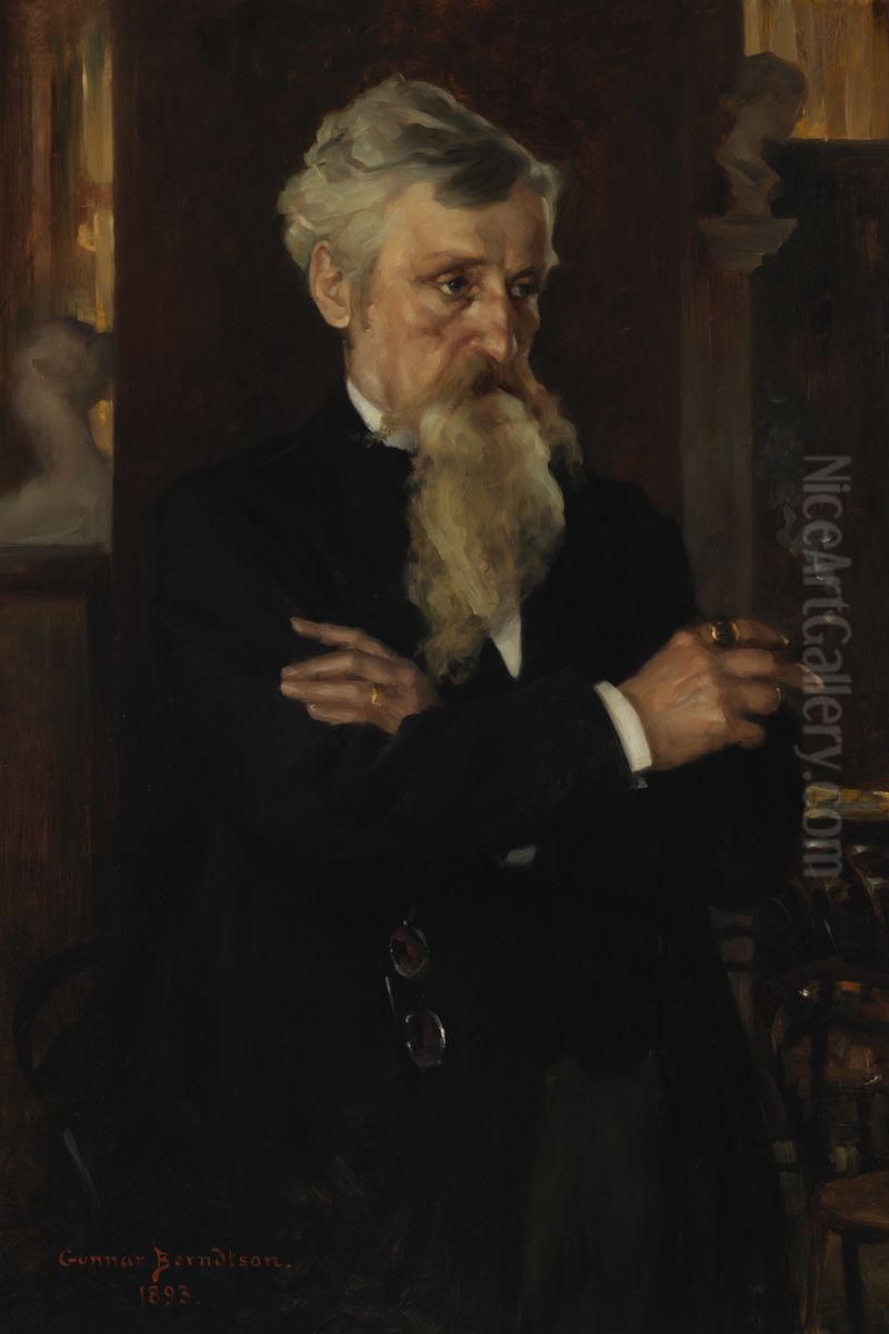 Portrait of August Schauman, journalist Oil Painting by Gunnar Berndtson
