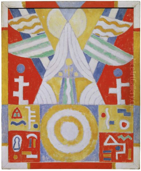 Arrangement - Hieroglyphics (Painting No. 2) Oil Painting by Marsden Hartley