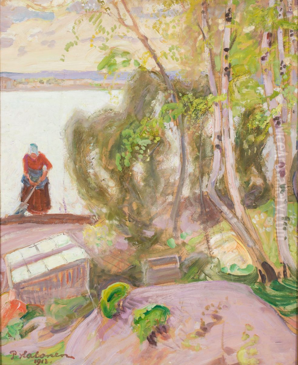 Fran tradgarden Oil Painting by Pekka Halonen