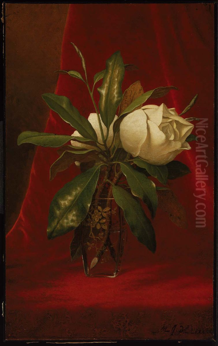 Magnolias Oil Painting by Martin Johnson Heade