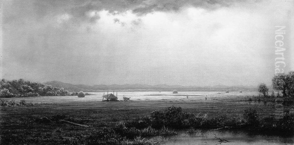 Newburyport Marshes Oil Painting by Martin Johnson Heade Newburyport Marshes Oil Painting by Martin Johnson Heade