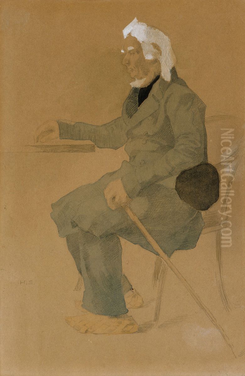 Harjun Paavo, Loyttymaki Oil Painting by Helene Schjerfbeck