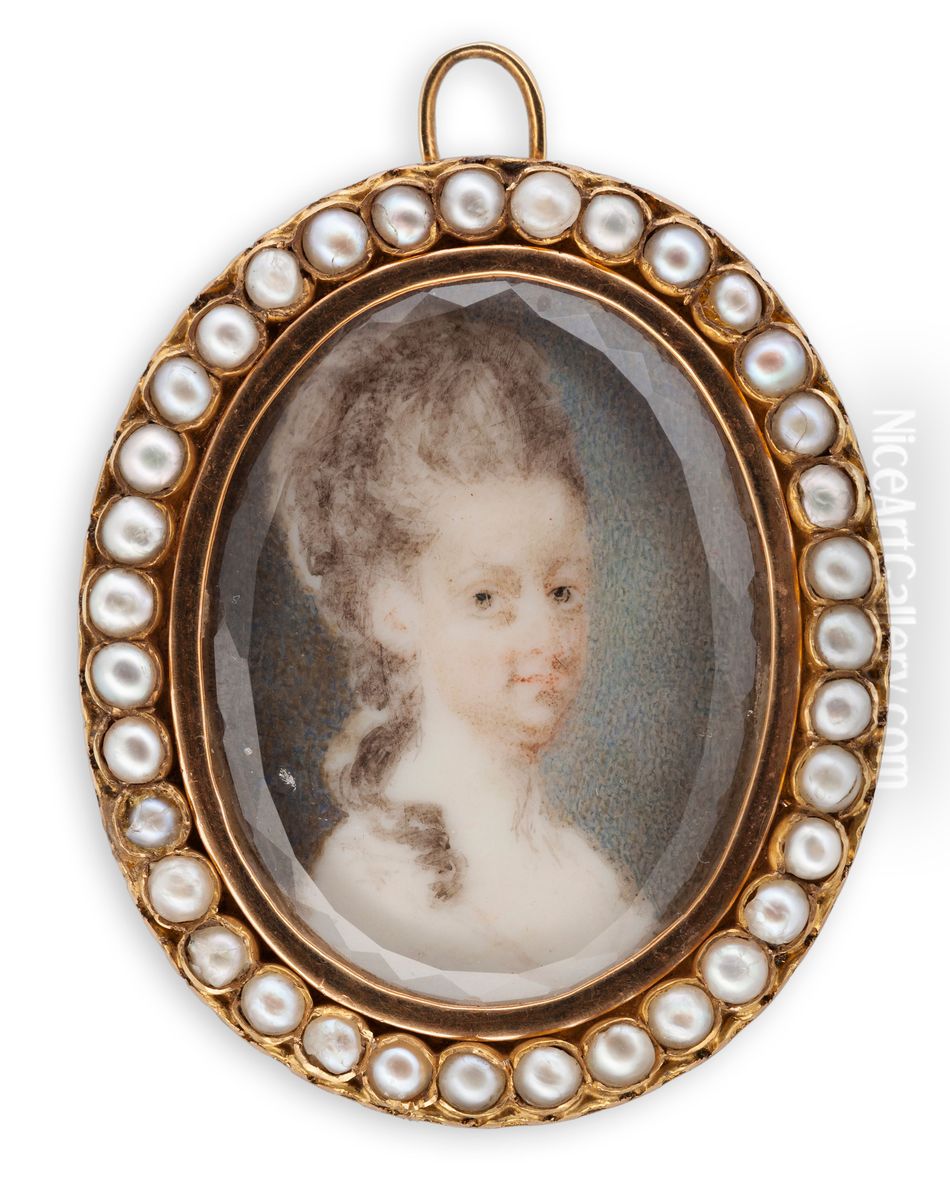 Portrait of a lady Oil Painting by Anton Ulrik Berndes