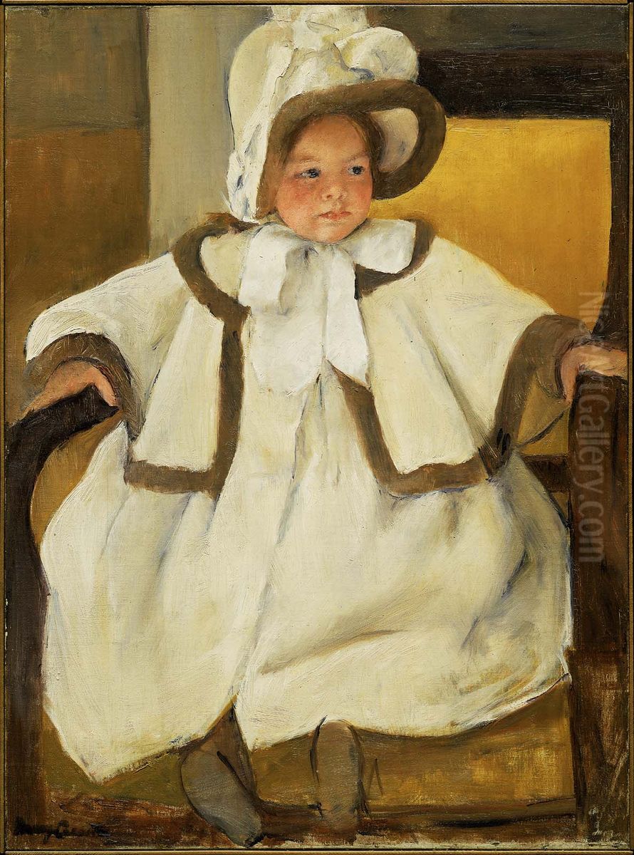 Ellen Mary in a White Coat Oil Painting by Mary Cassatt